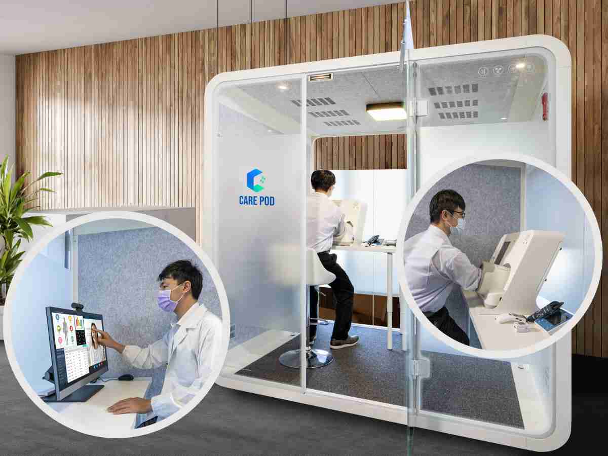 达擎于医疗科技展中展出＂远距诊疗舱＂，，以因应医疗数字化及社会高龄化趋势下、、复诊及慢性病患等族群对于远距看诊需求逐渐升高所推出的创新整合方案。。。。多功能合一、、高隐私性的远距诊疗舱可根据病患端与医师端的不同需求，，，，提供弹性化及客制化功能，，，，节省医生和病患的精力及时间