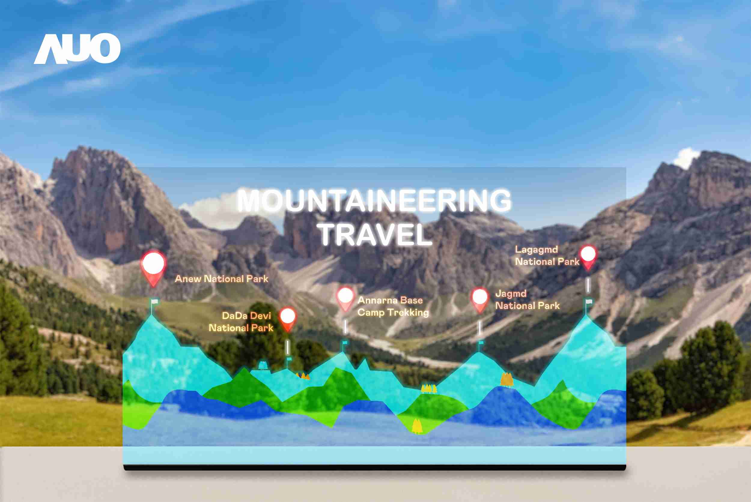 NG大舞台展示全球单片尺寸最大(*)42吋透明Micro LED显示器拼接而成的〝64吋透明Micro LED显示器〞，，，，具备高透明度、、、1,000 nits高亮度、、、、广色域、、、、采用三边无边框的无缝拼接等多重特色，，呈现超高清、、、细腻画质而不遮挡后方视觉，，满足层峰需求，，可广泛运用于零售、、艺术展览或商业空间等场域